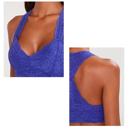 Curvear Ladies French Style Lace Bralette Sexy Bra Women Seamless Bras Underwear Wire Free Unlined Lingerie Solid Thin Brassiere 30A-40C.