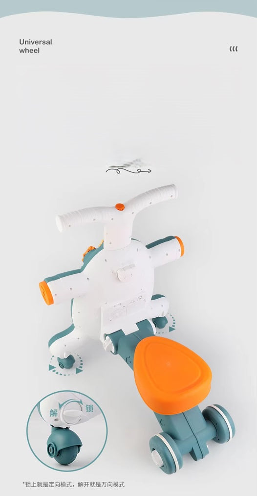 Curvear 3 in 1 Walker for Baby & Toddler Toy,Baby Push Walkers, Assemble as Scooter/Motorbike/Activity Center/Musical Walking Toys ,Early Learning Toys for Infants 6-12 Months, Walker Toys for Boy Girl.