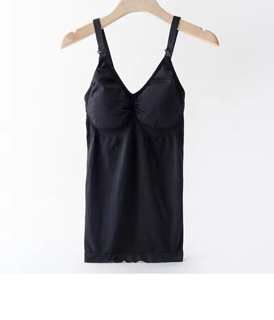 Curvear Nursing Bra Underwear Postpartum Tummy Tuck Body Shaping Suspender Feeding Vest Full Cup Breast Milk Underwear.