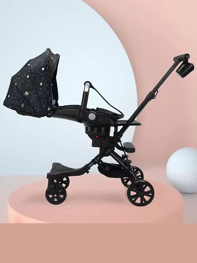 Baby Stroller with 360 Degree Rotation, Travel-Friendly with Reversible Seat and Non-Slip Comfortable Design - Great for On-the-Go Parents - Holds up to 15 kg - from Curvear .