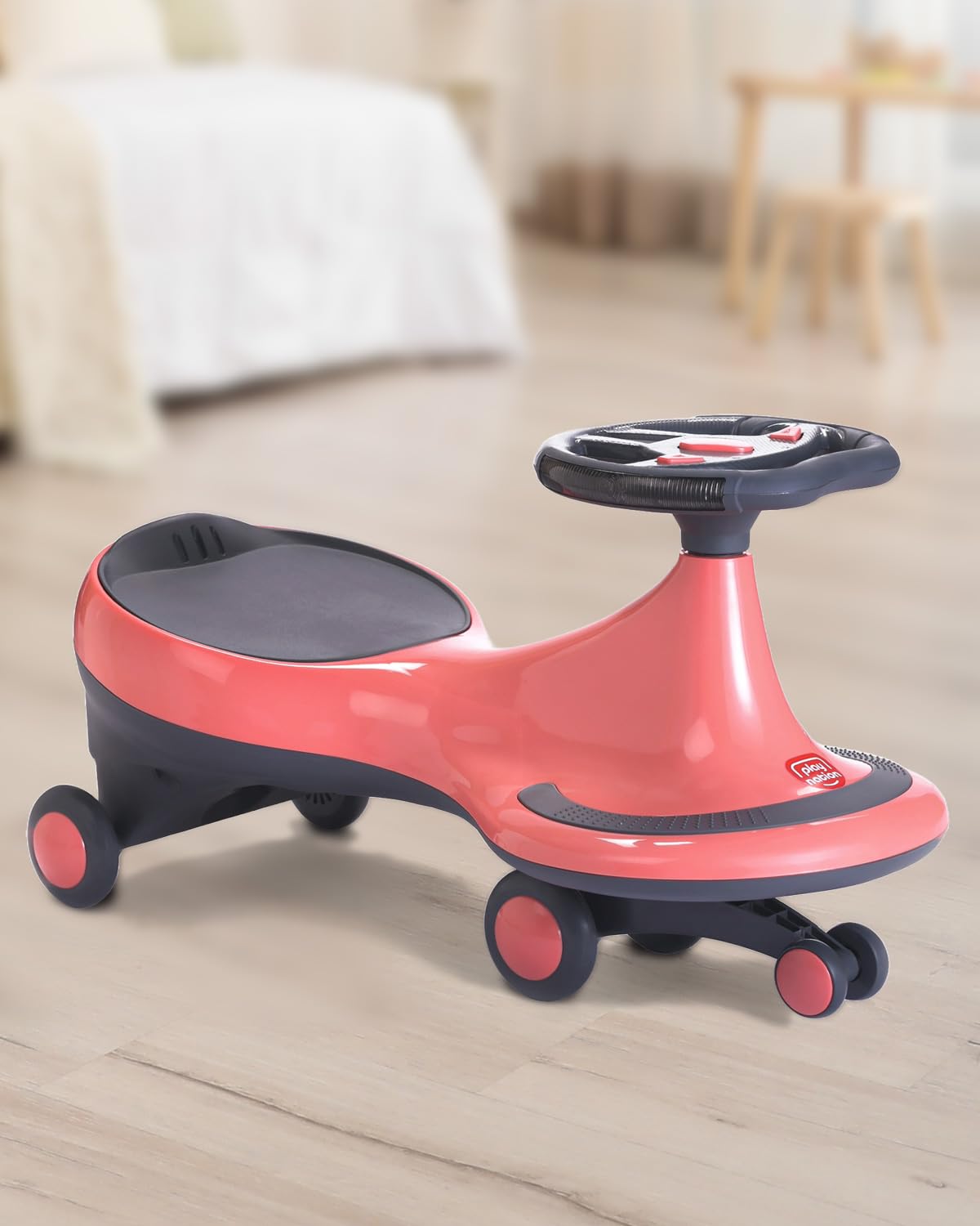 Curvear Premium Kids Swing Car with Light & Music for 3to5 Years Kids, Magic Twister Ride, Toy Car with Scratch Free PP Wheels, Push Ride on Baby Car, 100Kg Weight Capacity, Boy, Girl.