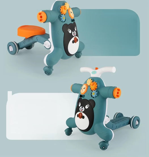 Curvear 3 in 1 Walker for Baby & Toddler Toy,Baby Push Walkers, Assemble as Scooter/Motorbike/Activity Center/Musical Walking Toys ,Early Learning Toys for Infants 6-12 Months, Walker Toys for Boy Girl.