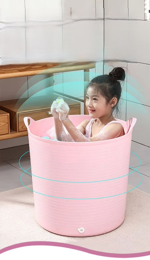Curvear Children's Bath Tub Bath Tub, Large Children, Baby Baby Bath Tub Can Sit on The Hand Height Insulation Bath Bucket.