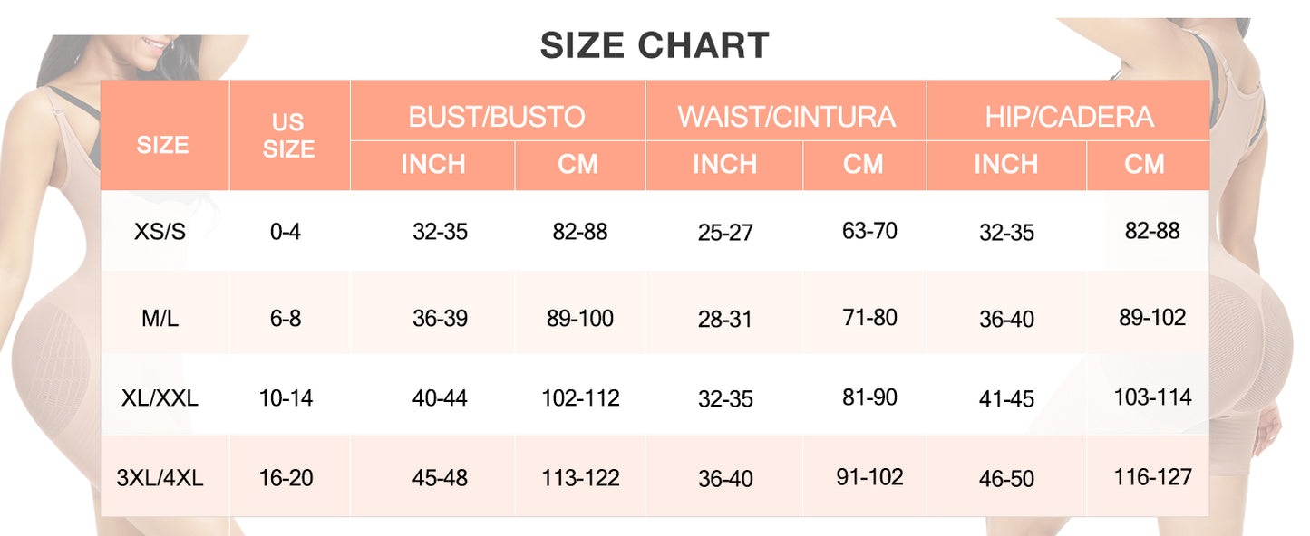 Curvear®️Women Seamless Lightweight Layer Open-Bust Firm Triple Control Plus Size Thigh Slimmer Postpartum Tummy Control Body Shaper Comfortable for Under Dress Butt Lifter Mid-Thigh Bodysuit