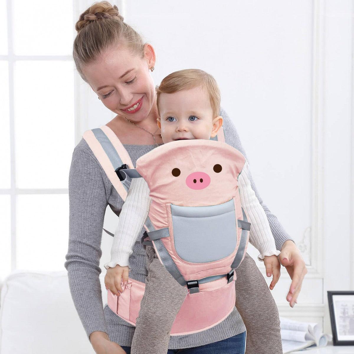 CURVEAR®️ 10-In-1 Baby Carrier With Hip Seat-Ergonomic,Carrier Chest Breathable 360 Breastfeed Forward And Back Carry For Newborns And Older Babies For 3 To 36 Months Baby,Max Weight Up To 15 Kgs,Brown