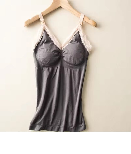 Curvear Nursing Bra Underwear Postpartum Tummy Tuck Body Shaping Suspender Feeding Vest Full Cup Breast Milk Underwear.