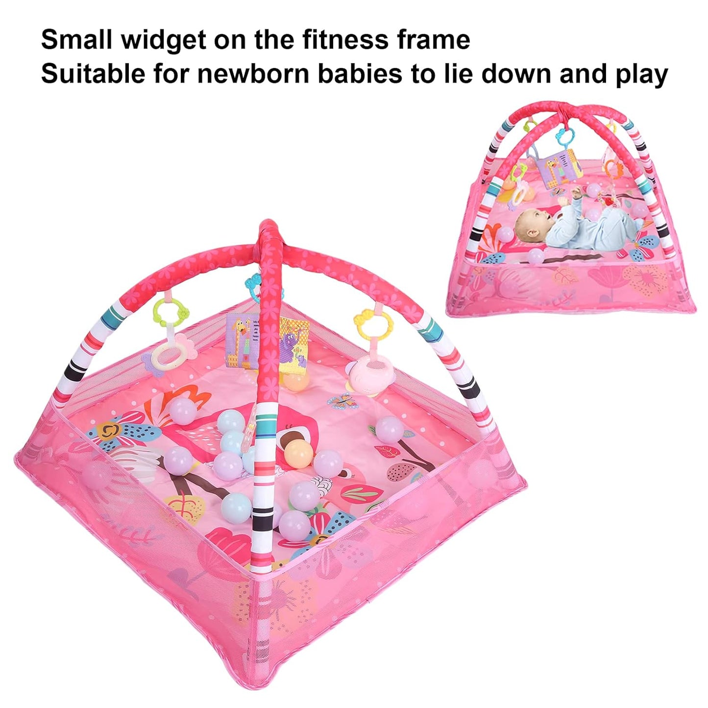 Curvear Activity Gym, Infant Toddler Soft Baby Play Gym Musical Crawling for Sensory Exploration for Auditory Development for Neck Movement.