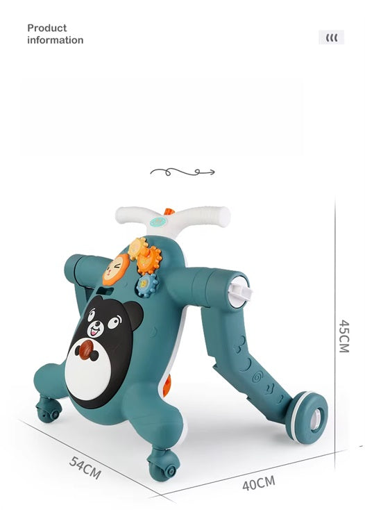 Curvear 3 in 1 Walker for Baby & Toddler Toy,Baby Push Walkers, Assemble as Scooter/Motorbike/Activity Center/Musical Walking Toys ,Early Learning Toys for Infants 6-12 Months, Walker Toys for Boy Girl.