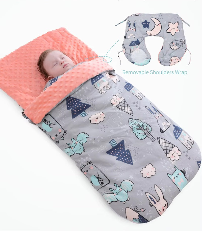 Curvear baby Sleeping Bag Anti-Kick, Safe Cotton Sleep Bag for Infants 0-12 Months, Comfortable, Cute Design for Boys and Girls.