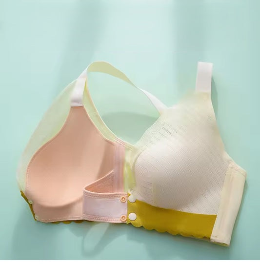 Nursing Underwear, Women's Gathering Anti-sagging Thin Breathable Postpartum Breastfeeding Bra, Plus-size Pregnant Women.