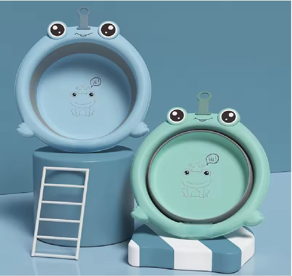 CURVEAR®️Children's Cartoon Folding Washbasin, Portable Baby Small Basin, Travel Laundry Basin, Hangable Design