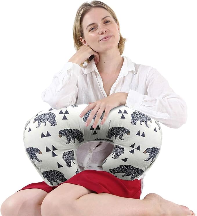 Curvear U shape mon lactation baby head protection nursing pillow avoid babies choking for breast milk.