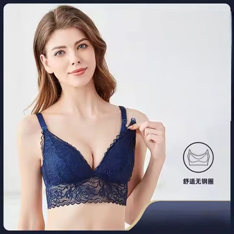 Curvear Nursing Bras for Breastfeeding, Seamless Pregnancy Maternity Bra Wireless Classic Jelly Strip Support Nursing Bra