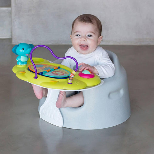 Curvear Portable Baby Floor Seat with Tray, Infant Sit-Up Activity Chair for Eating, Playtime, and Support, Easy Travel.