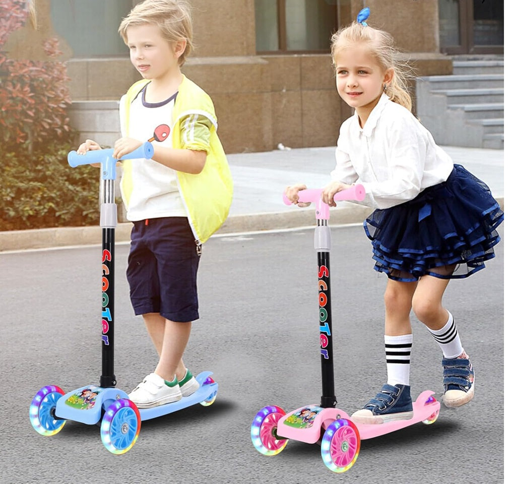 Curvear Children baby kids scooters luminous wheel outdoor 3 three wheels 2 in 1. toys kick scooters foot scooter