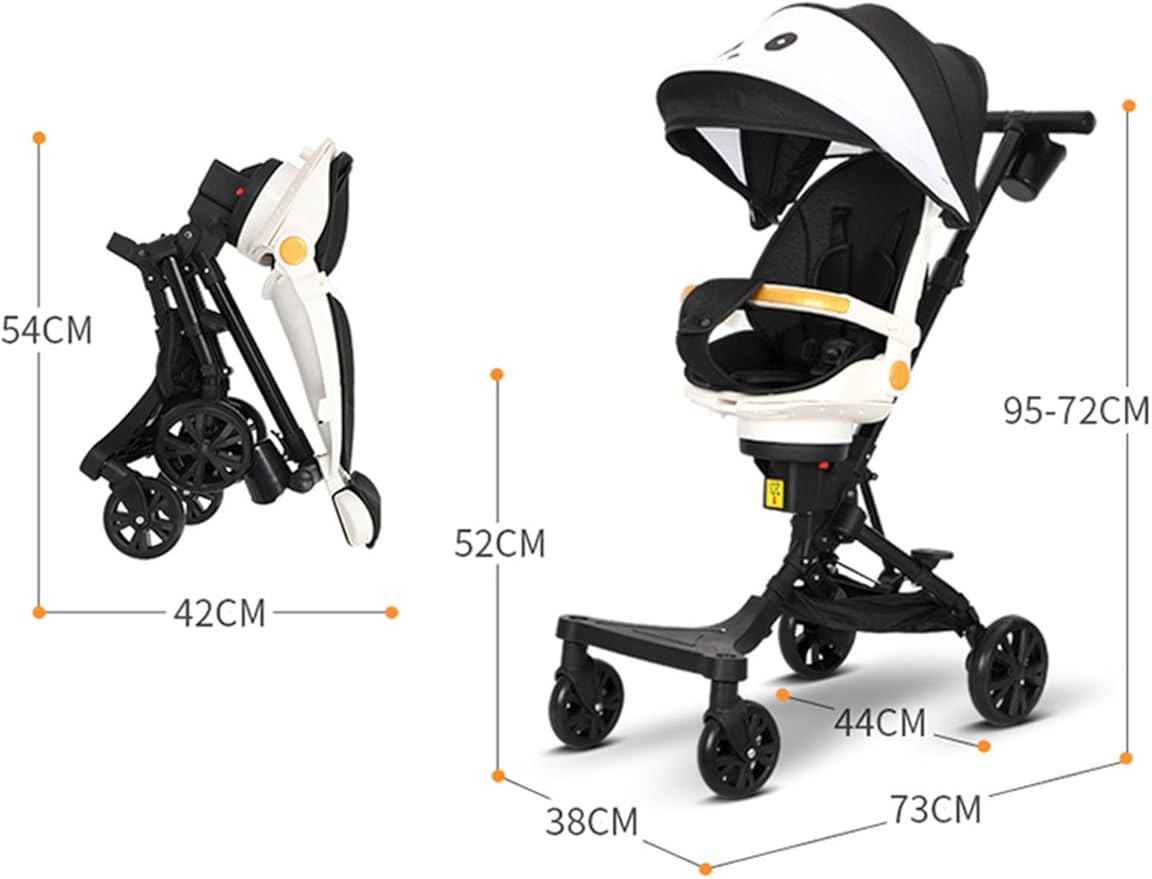 Baby Stroller with 360 Degree Rotation, Travel-Friendly with Reversible Seat and Non-Slip Comfortable Design - Great for On-the-Go Parents - Holds up to 15 kg - from Curvear .
