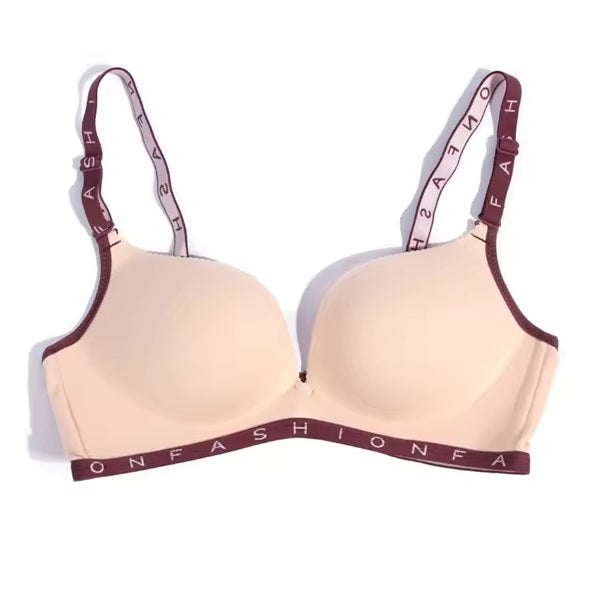 Curvear Women's Bra Sexy Lingerie Letter Printed Underwear Alphabet Adjusted-Straps Push Up Cotton Breathable Bra.