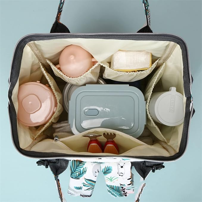 Curvear Multifunctional Waterproof Diaper Bag Backpack Nappy Changing Bag Mummy Bag with Changing Mat & Stroller Straps.