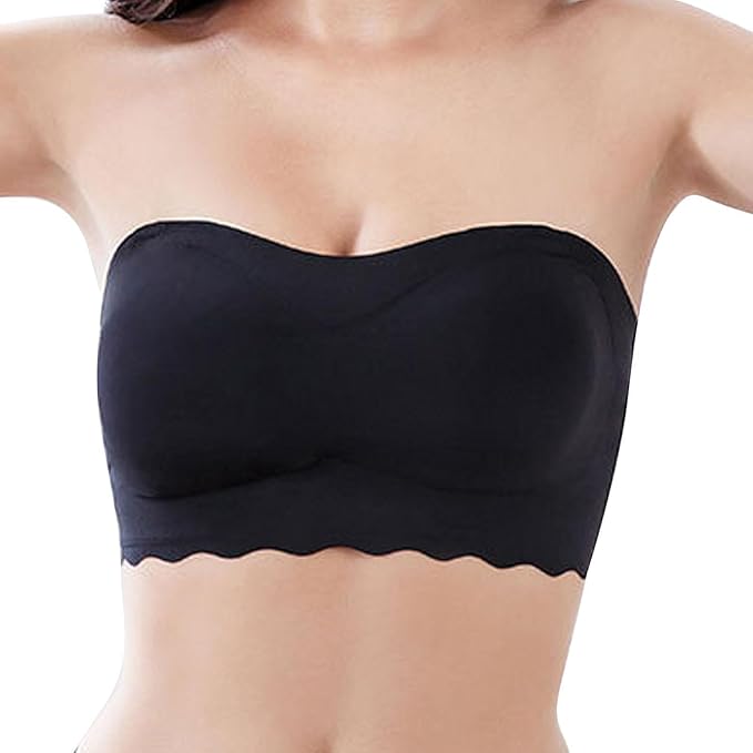 Curvear Large size bra without straps, big breasts, small wedding dresses gathered up non-slip invisible underwear.