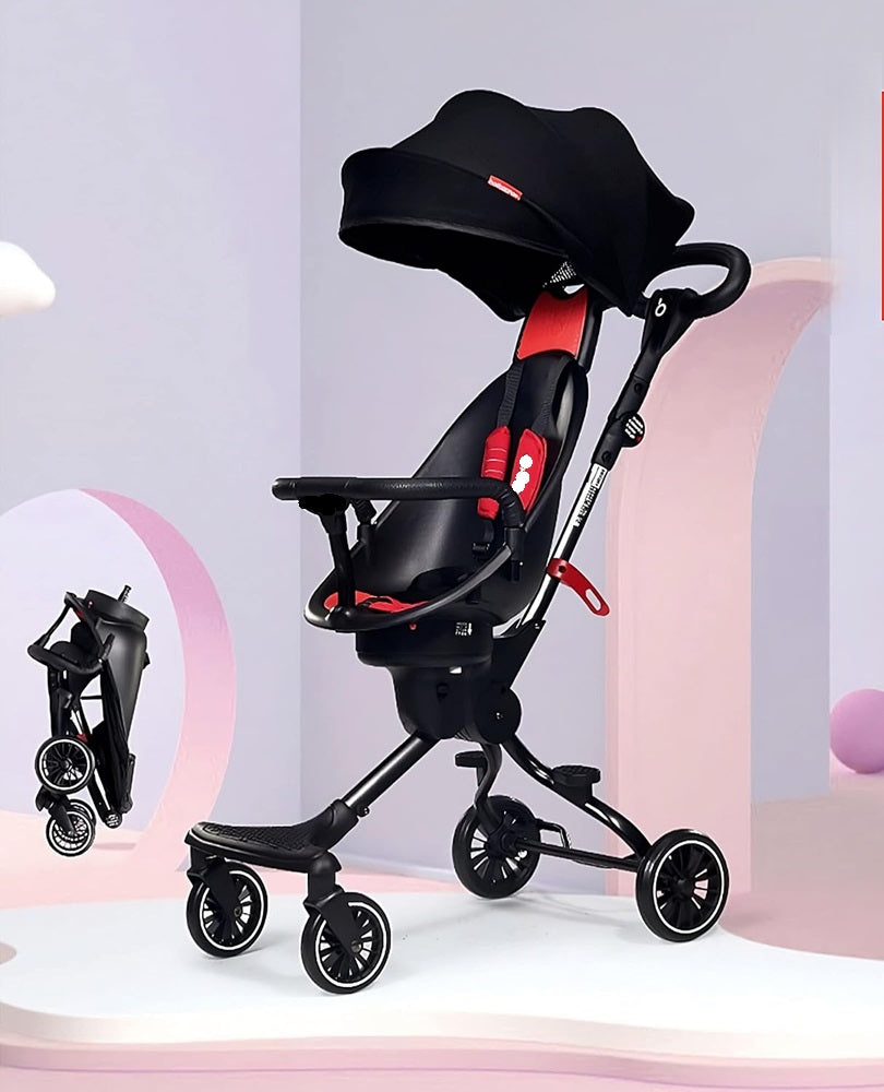 Baby Stroller with 360 Degree Rotation, Travel-Friendly with Reversible Seat and Non-Slip Comfortable Design - Great for On-the-Go Parents - Holds up to 15 kg - from Curvear .
