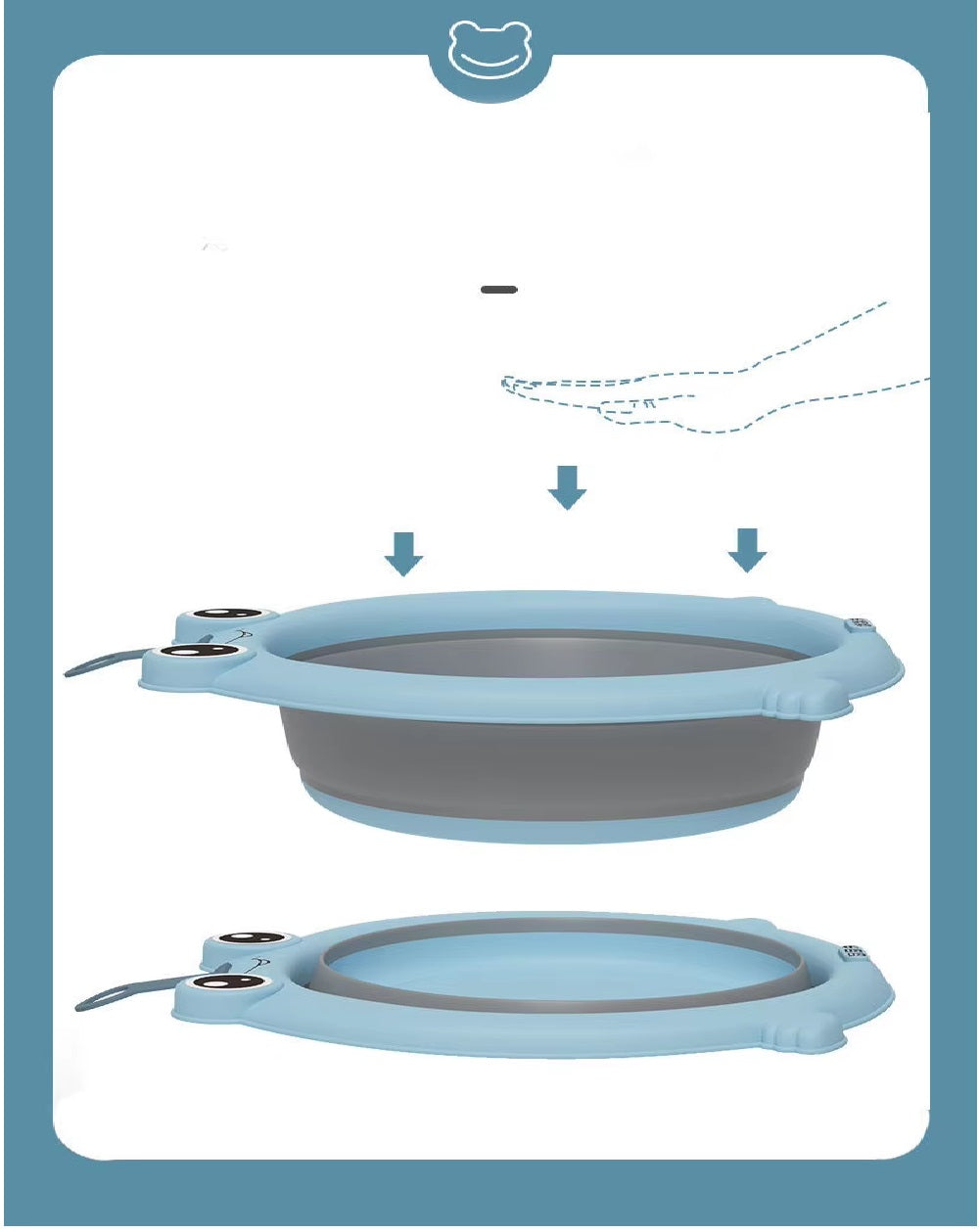 CURVEAR®️Children's Cartoon Folding Washbasin, Portable Baby Small Basin, Travel Laundry Basin, Hangable Design