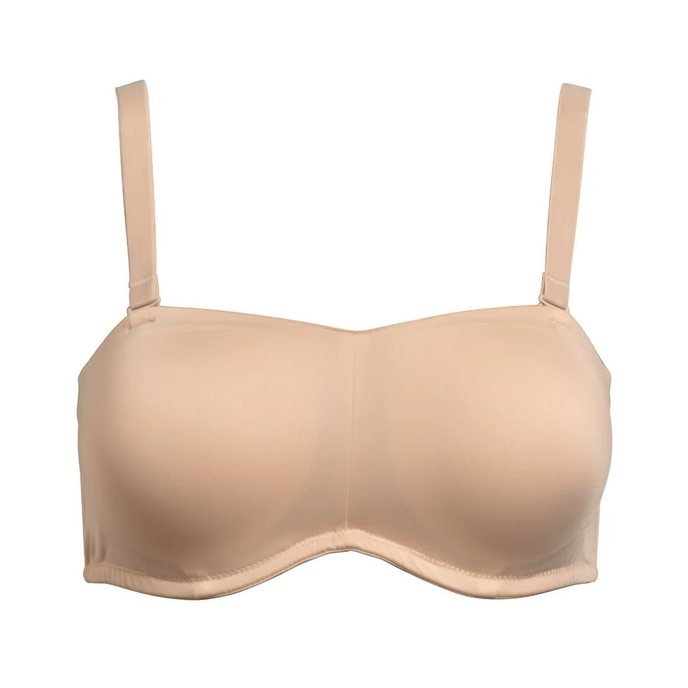 Curvear White Soft Strapless Bras with Adjustable Silicone, Padded, Comfort Fit, Quality Support, Seamless, Lightweight, Everyday Wear.