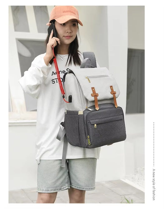 Curvear Diaper Bag Backpack, Maternity Nappy Changing Bags Multifunction Waterproof Travel Back Pack with Stroller Straps, Unisex and Stylish.