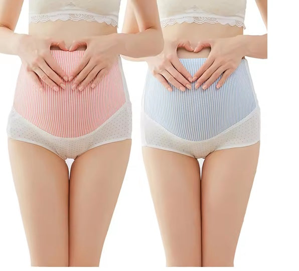 Curvear Women's Plus Size Maternity Panties Cotton Over Bump Underwear Brief M to 5XL High Waist Pregnancy Panties Adjustable Waistband. 2 pack