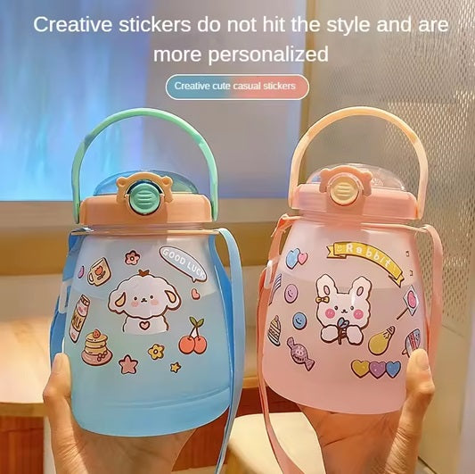 Curvear /1200/Cute Children's Cup High Health And Safety Straw Cup Large Capacity Plastic Straw Cup Creative Cartoon Mug