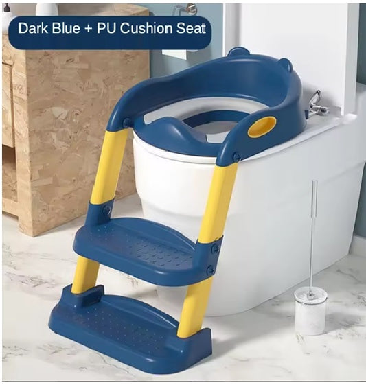 Curvear Potty Seat Urinal for Baby Kids Toilet Training with Adjustable Ladder, Folding Safety Step Stool Chair.