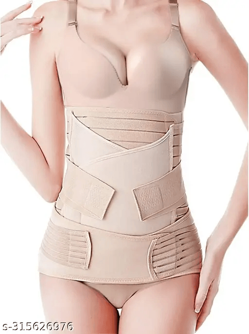 Curvear®️ Women's Polyester 3 in 1 Postpartum Support - Postnatal Recovery Pelvis/belly/Waist shapewear wrap belt after Normal/C-section post Delivery Pregnancy