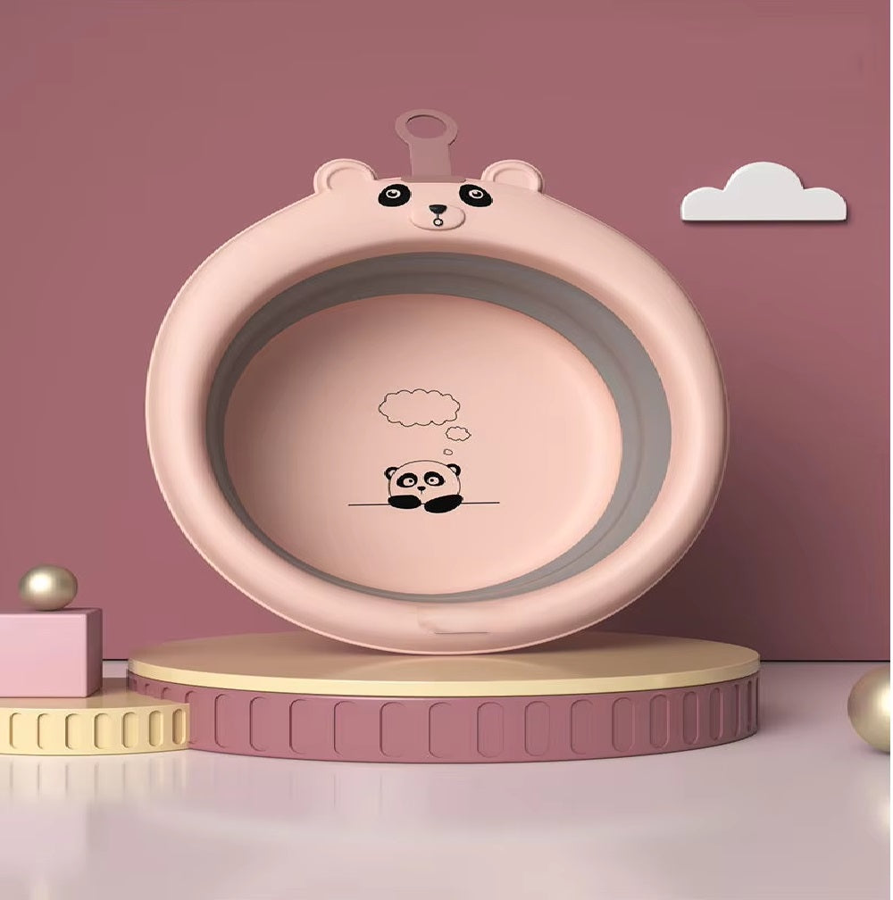 CURVEAR®️Children's Cartoon Folding Washbasin, Portable Baby Small Basin, Travel Laundry Basin, Hangable Design