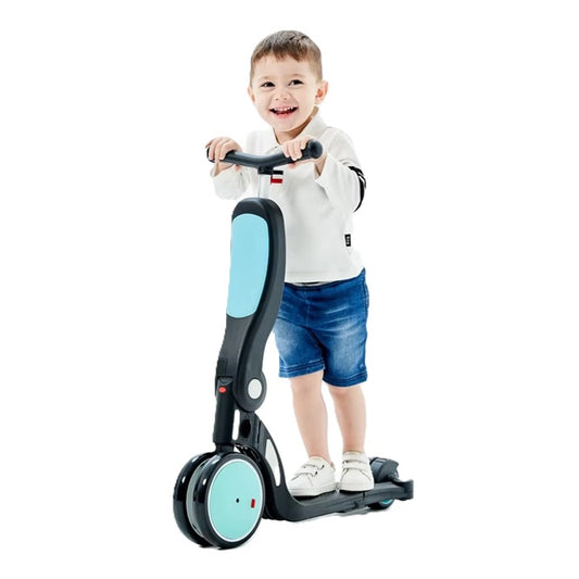 Curvear 5-in-1 Folding Scooter for Toddlers That Grows with Them | Multifunctional Vehicle with Convertible Two or Three Wheel Scooter and Kick Bike Configurations.