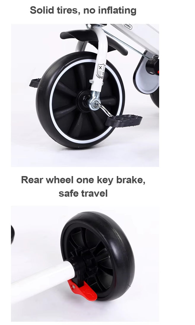 Curvear 2 in 1 Baby Tricycle for Kids, Smart Kids Tricycle with Parental Push Handle, Cushion seat, Canopy & Safety Guardrail | Kids Cycle Trikes | Baby Cycle for Kids 2 to 5 Years.