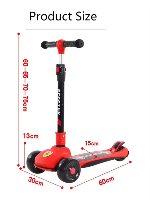 Curvear Children baby kids scooters luminous wheel outdoor 3 three wheels 2 in 1. toys kick scooters foot scooter