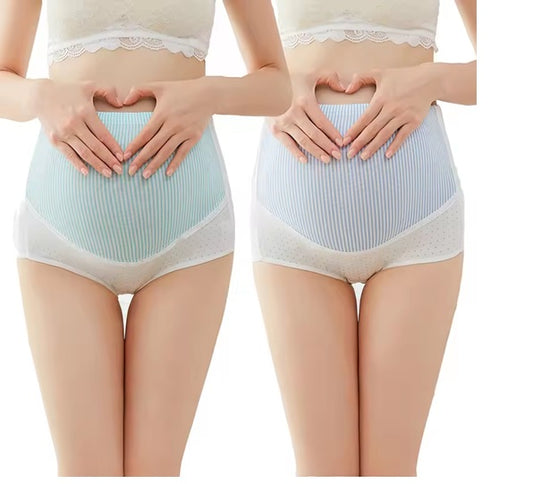 Curvear Women's Plus Size Maternity Panties Cotton Over Bump Underwear Brief M to 5XL High Waist Pregnancy Panties Adjustable Waistband. 2 pack