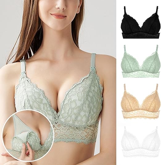 Curvear Nursing Bras for Breastfeeding, Seamless Pregnancy Maternity Bra Wireless Classic Jelly Strip Support Nursing Bra