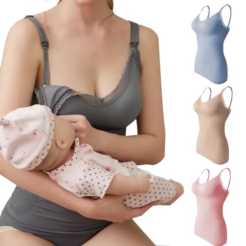 Curvear Nursing Bra Underwear Postpartum Tummy Tuck Body Shaping Suspender Feeding Vest Full Cup Breast Milk Underwear.