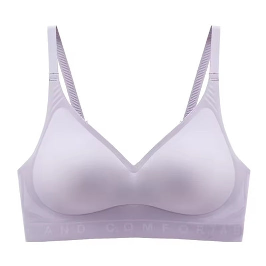 Curvear New Style fixed Cup Soft Support Letter No Steel Ring Jelly Silicone Women Underwear Gathering Comfortable Adjustable Woman bra.