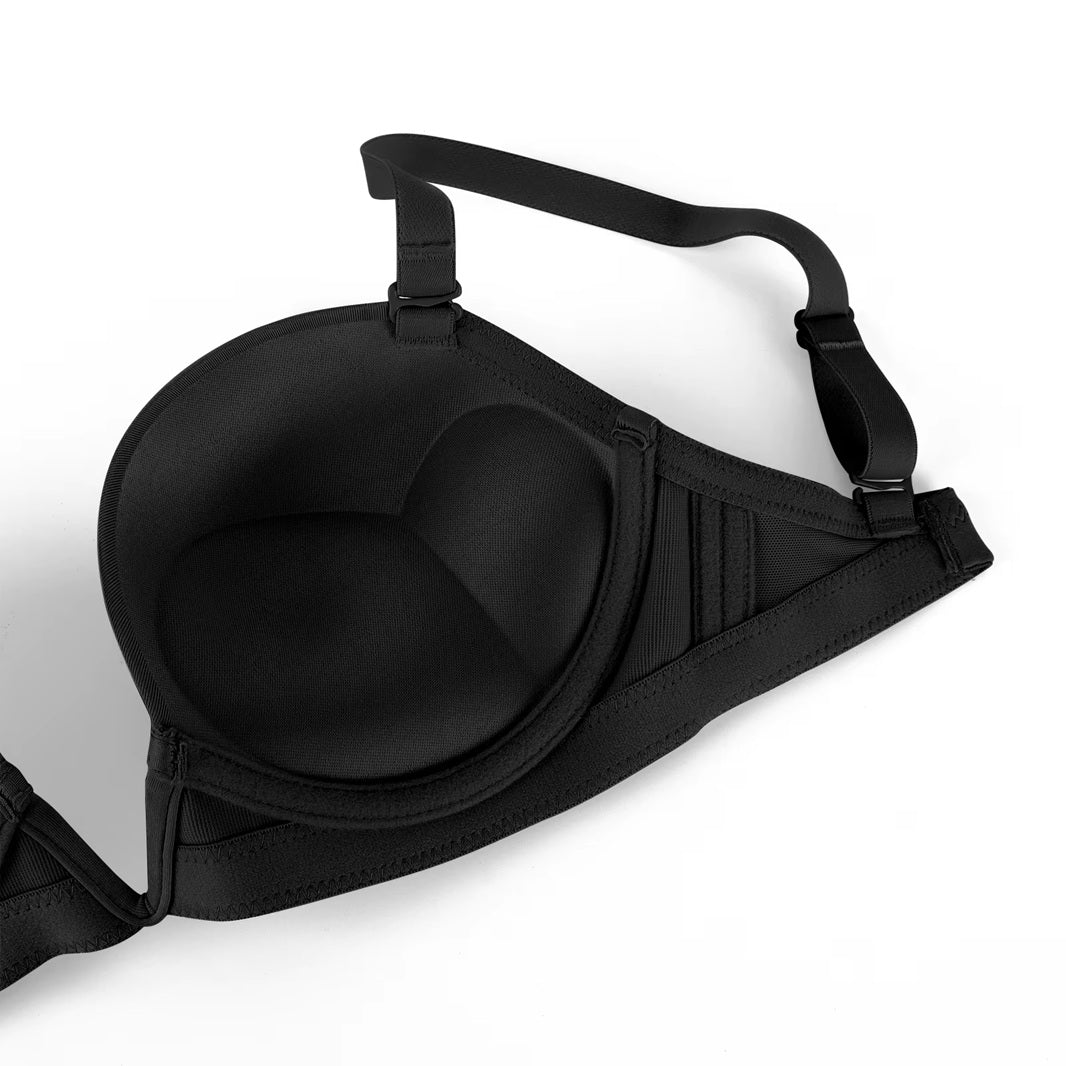 Curvear New Deep V Add A Cup Sexy Women Bra Detachable Adjusted Convertible Low Cup Backless Clear Straps Plunge Push Up Bras 1/2 Cups.