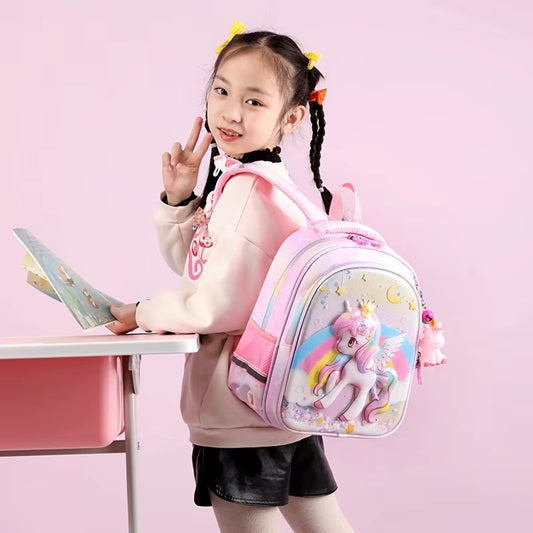 Curvear Unicorn School Bags Stylish Cartoon Kids Toddler Pre-school Unicorn Primary Anime School Backpack Bag Mermaid.