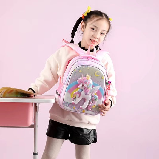 Curvear Unicorn School Bags Stylish Cartoon Kids Toddler Pre-school Unicorn Primary Anime School Backpack Bag Mermaid.
