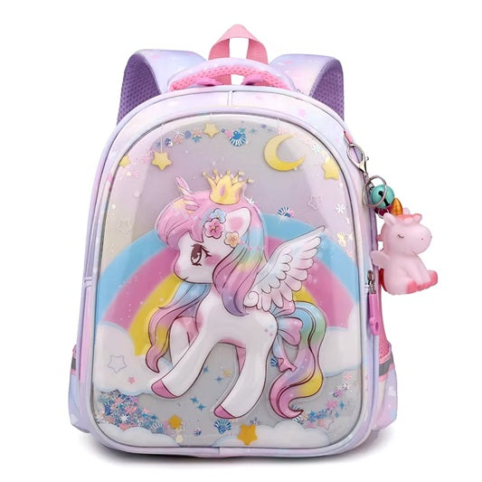 Curvear Unicorn School Bags Stylish Cartoon Kids Toddler Pre-school Unicorn Primary Anime School Backpack Bag Mermaid.