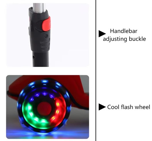 Curvear Children baby kids scooters luminous wheel outdoor 3 three wheels 2 in 1. toys kick scooters foot scooter