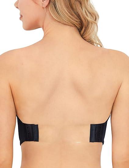 Curvear®️ Women's Sexy Strapless Invisible Push Up Bra Backless Transparent Back Padded Under Wired for Wedding with Multi Strap Bralettes