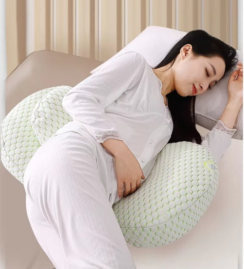 Curvear Fiber Fabric Pregnant Women Side Sleep Pillow Four Seasons Universal Waist Protect Pillow Belly Support Pregnancy Pillow.
