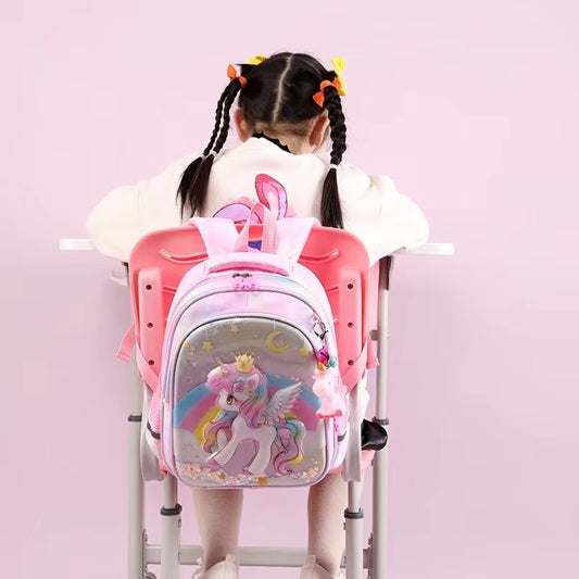 Curvear Unicorn School Bags Stylish Cartoon Kids Toddler Pre-school Unicorn Primary Anime School Backpack Bag Mermaid.