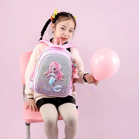 Curvear Unicorn School Bags Stylish Cartoon Kids Toddler Pre-school Unicorn Primary Anime School Backpack Bag Mermaid.