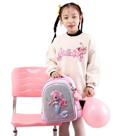Curvear Unicorn School Bags Stylish Cartoon Kids Toddler Pre-school Unicorn Primary Anime School Backpack Bag Mermaid.