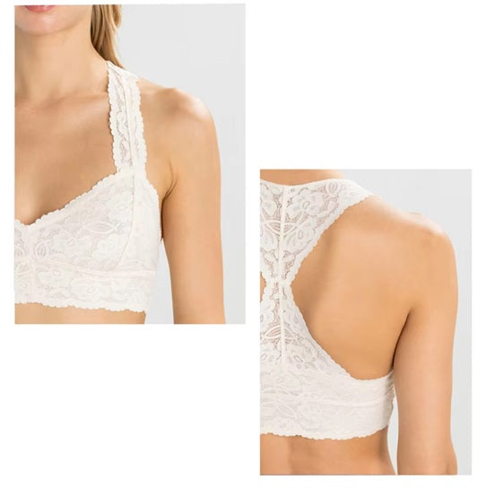 Curvear Ladies French Style Lace Bralette Sexy Bra Women Seamless Bras Underwear Wire Free Unlined Lingerie Solid Thin Brassiere 30A-40C.